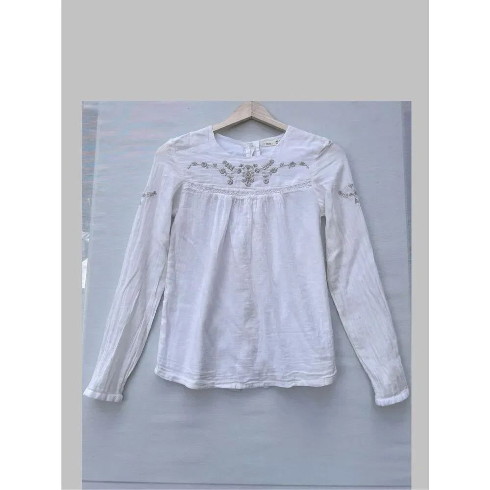 sfera botton back emroidered girl blouse size 13-14